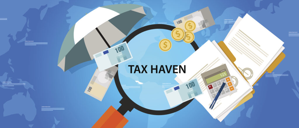 tax haven country finance business illustration money protection vector