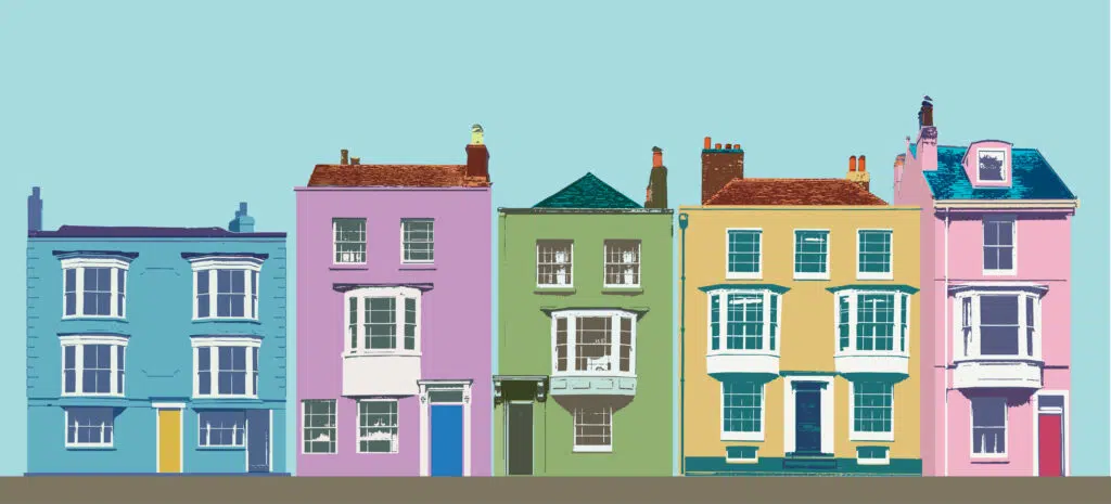 Traditional Houses created in a posterised effect